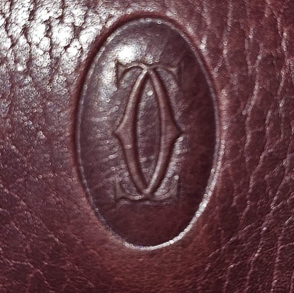 Cartier Paris Must de Cartier Bordeaux Calfskin Leather Wallet. Bifold flap. EUC - Picture 7 of 16